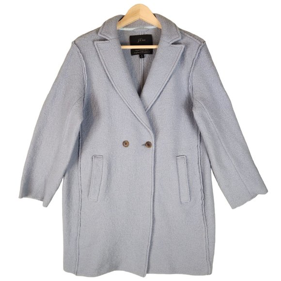 J. Crew Daphne‎ Topcoat Women's 8 Blue Italian Boiled Wool Preppy Classic - Picture 1 of 11